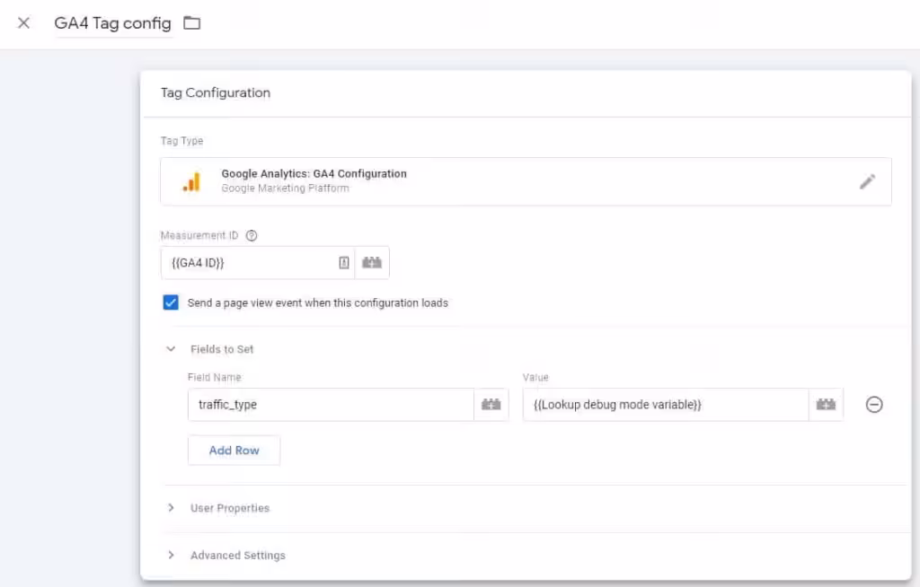 GA4 traffic type variable