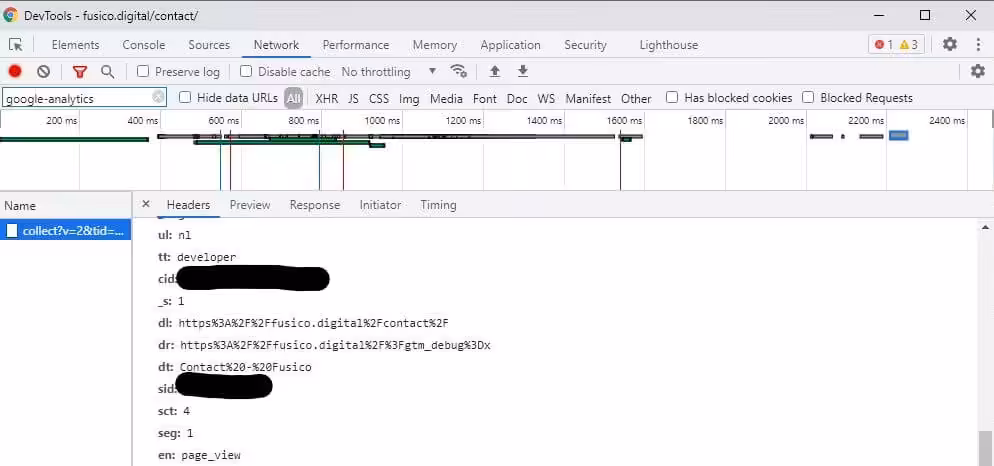 Chrome dev tools traffic type